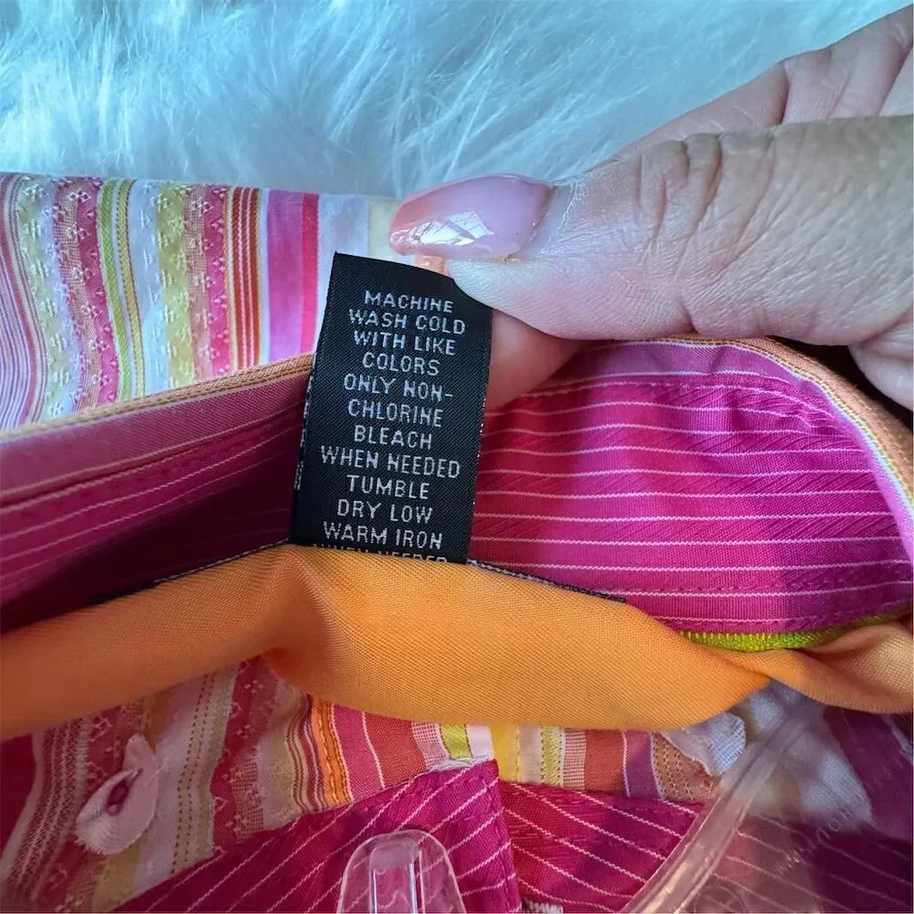 INC Unisex Striped Long Sleeve Button-Down‎ Shirt XL